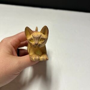 Gold-Toned Cat Figurine Statue